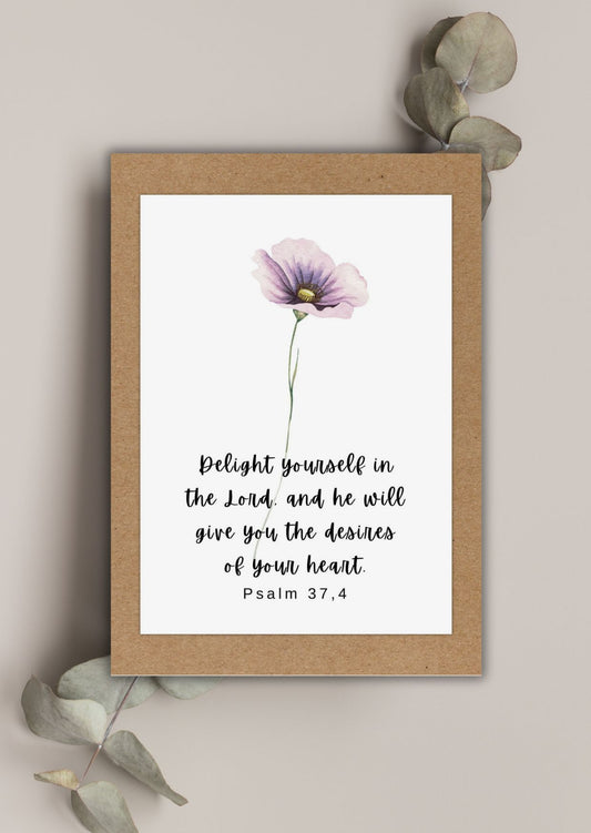 Psalm 37, 4  Trust and Faith - Greeting Card with Bible Verse