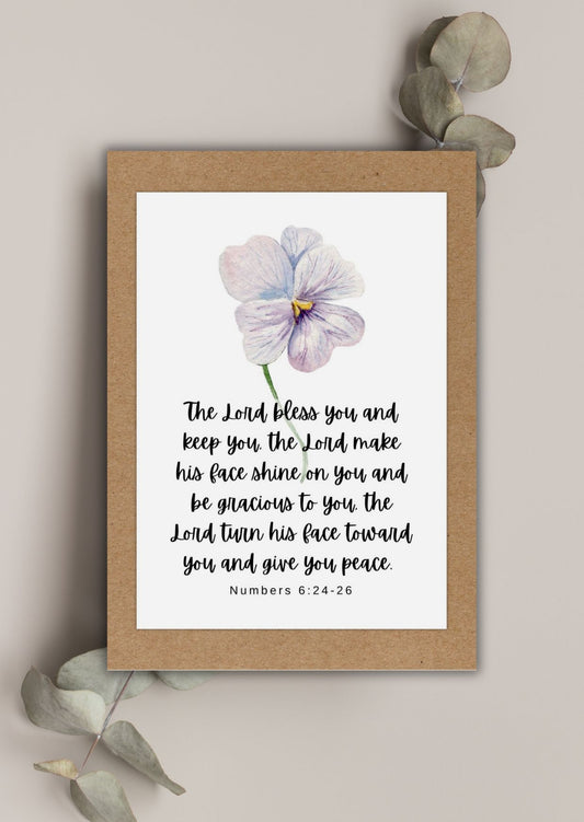 Numbers 6:24-26  Blessing - Greeting Card with Bible Verse