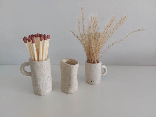 Speckled Clay Mini Vases,