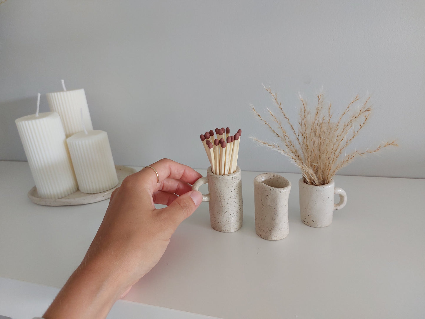 Speckled Clay Mini Vases,