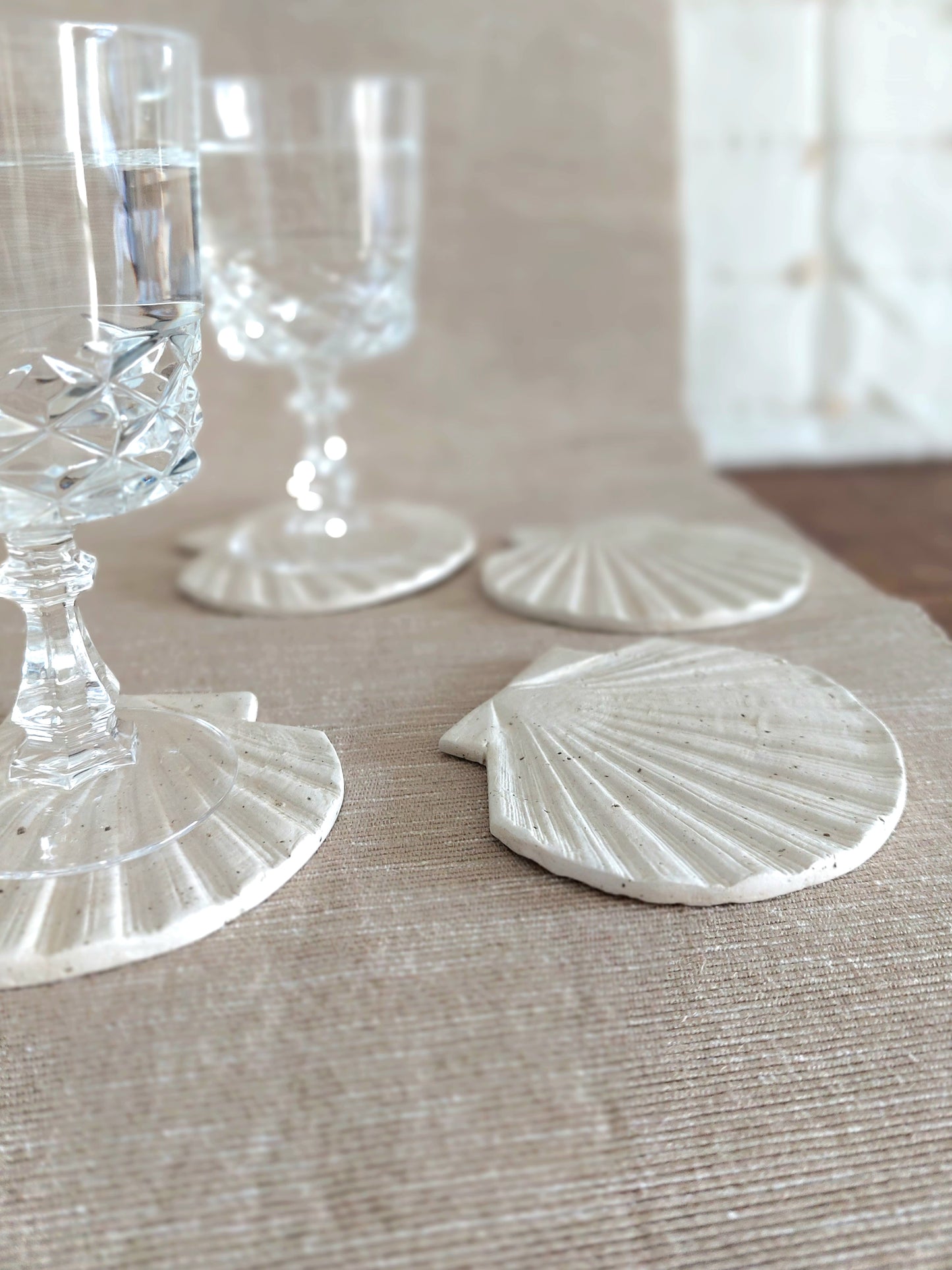 Speckled Clay Coasters, Seashell - Shaped