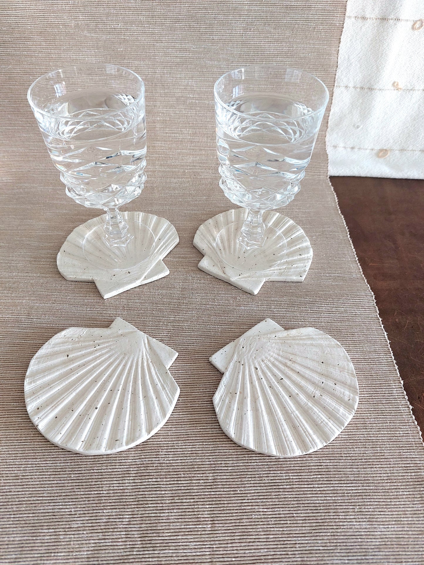 Speckled Clay Coasters, Seashell - Shaped