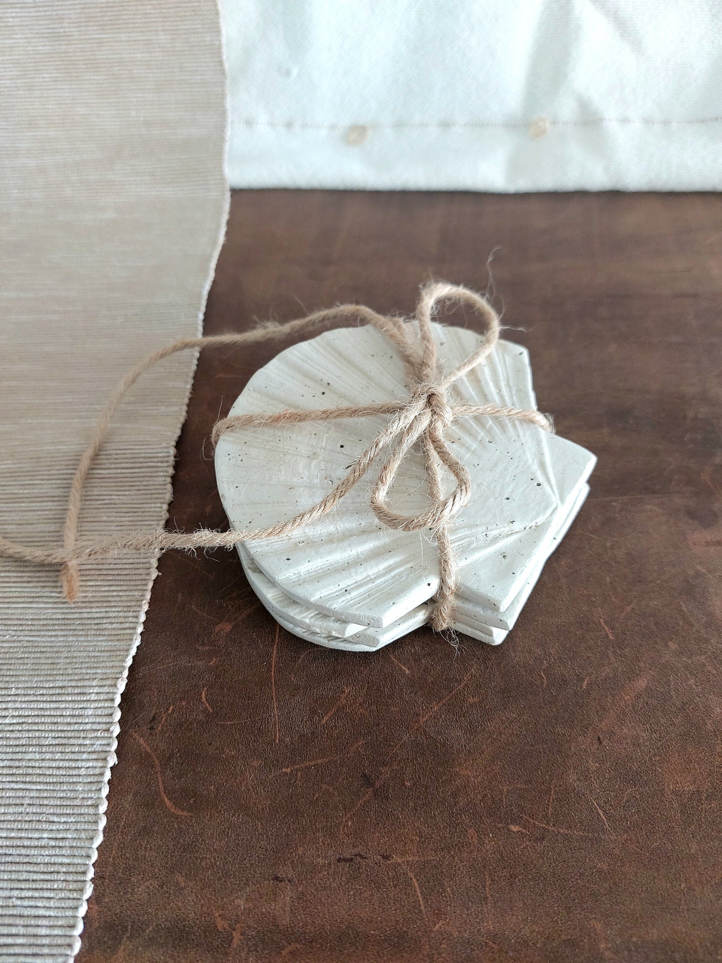 Speckled Clay Coasters, Seashell - Shaped