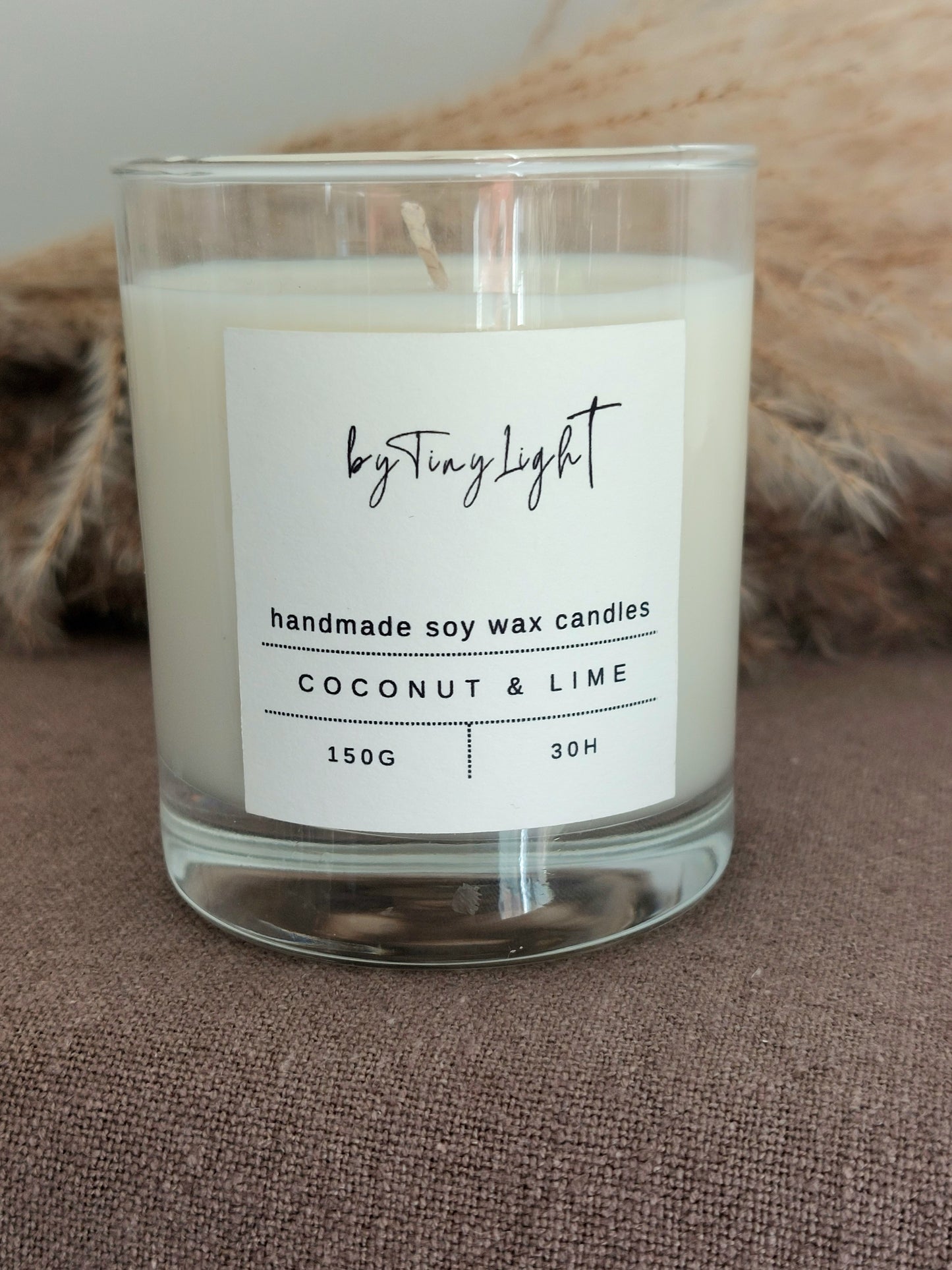 Scented Soy Wax Candle in Clear Glass Jar