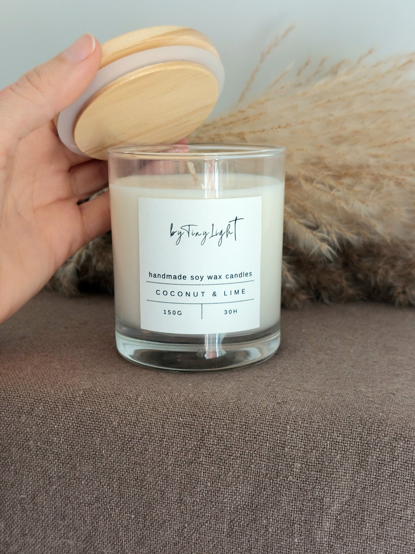 Scented Soy Wax Candle in Clear Glass Jar