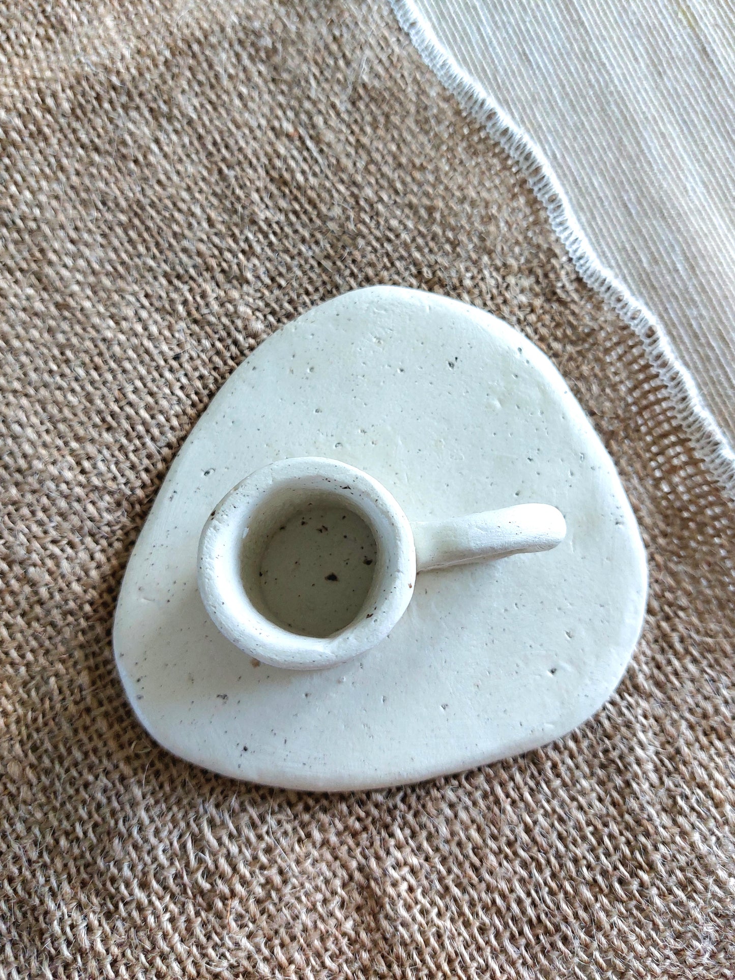 Candlestick Holder Handmade with Clay, Minimalist Boho Home Decoration