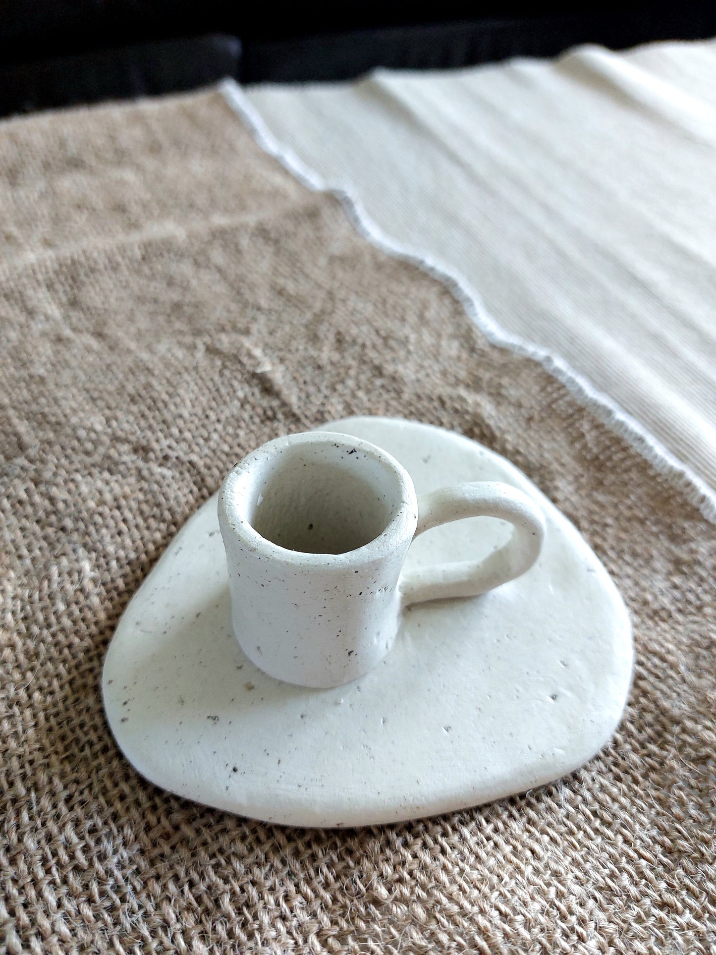 Candlestick Holder Handmade with Clay, Minimalist Boho Home Decoration