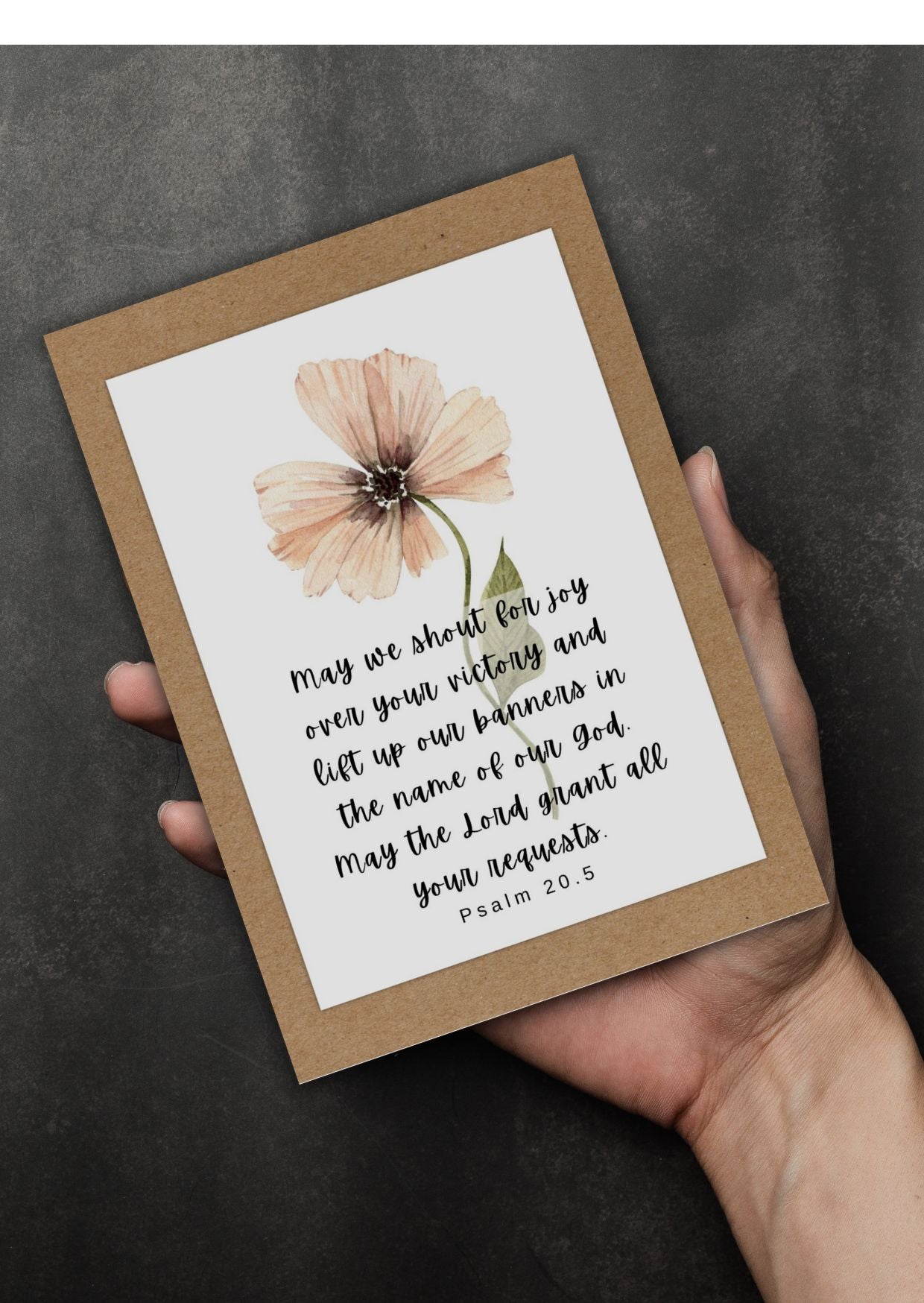 Psalm 20:5 Bible Verse Greeting Card