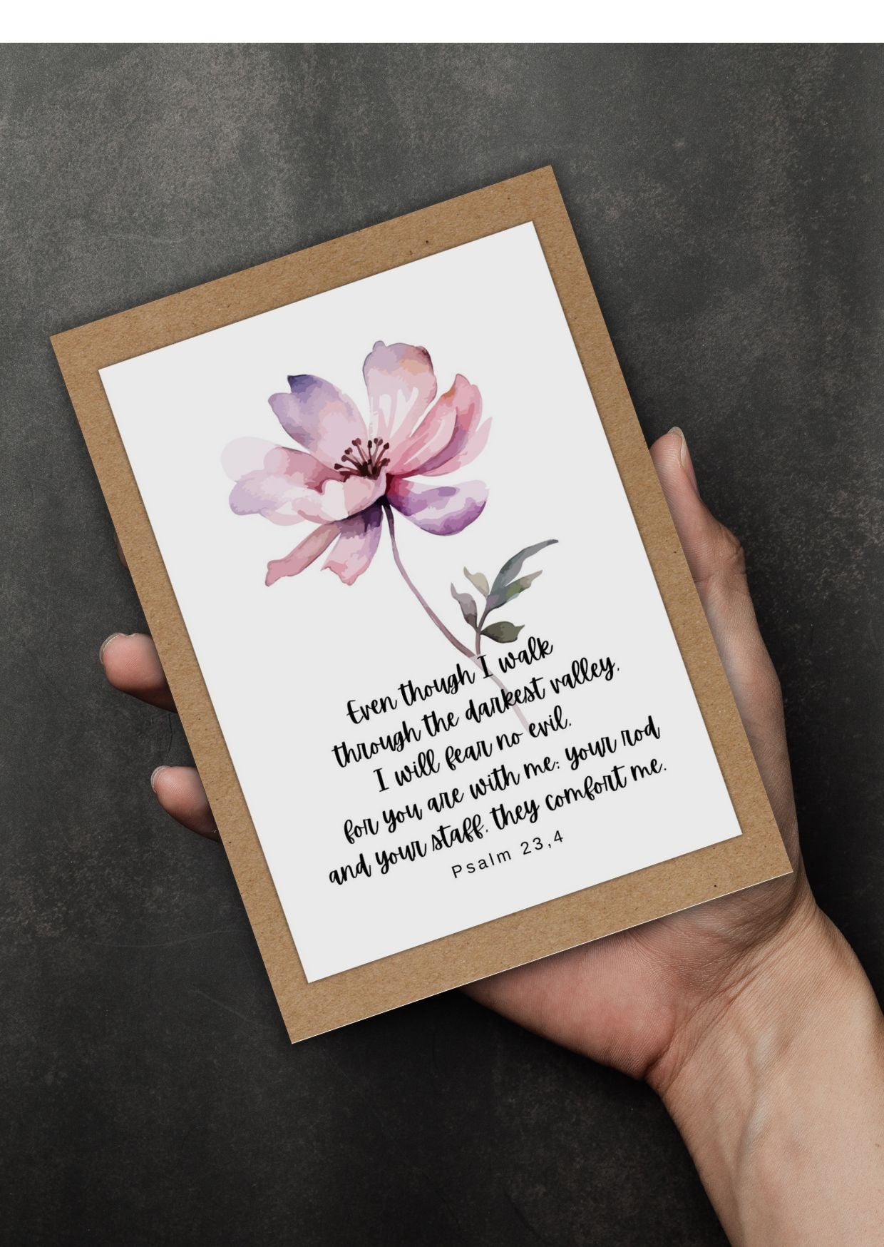 Psalm 23:4 Comfort and Strength Christian Greeting Card