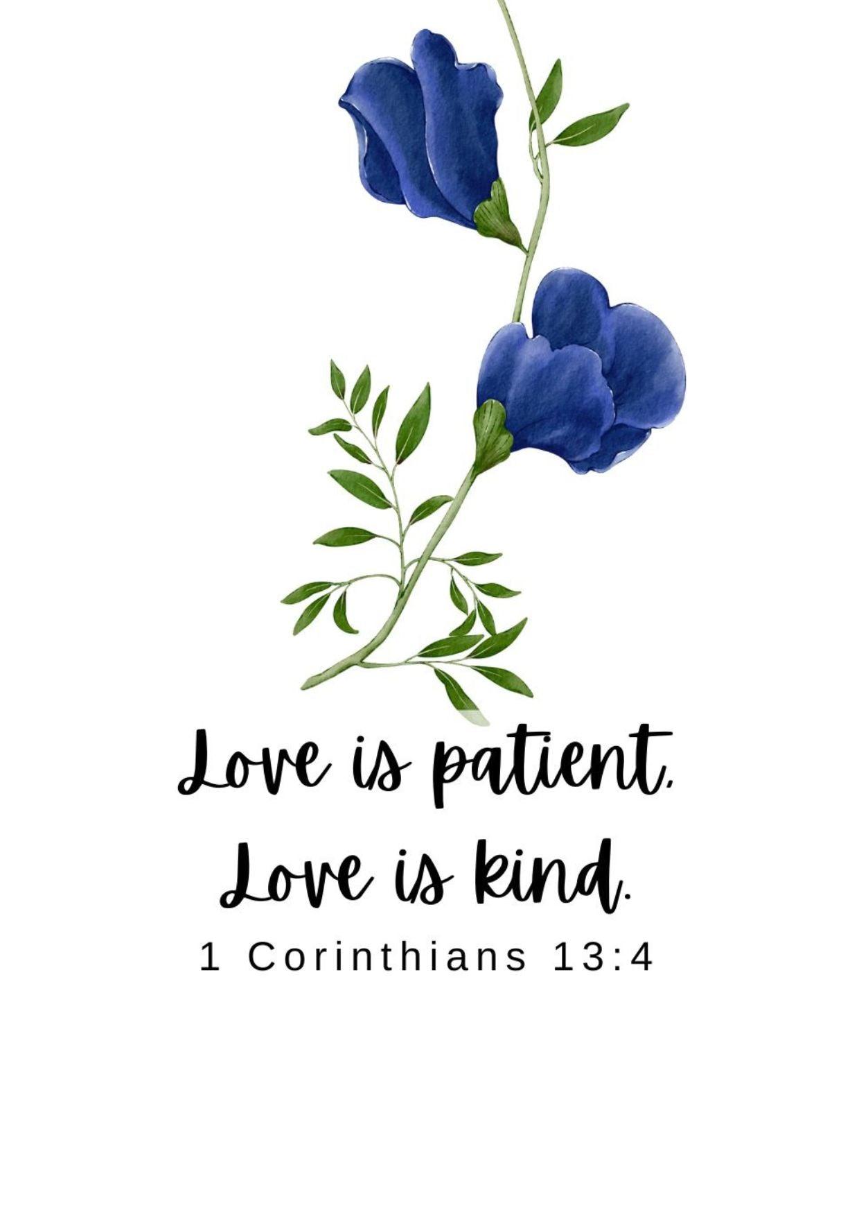 1 Corinthians 13:4 Love is Patient - Greeting Card with Bible Verse