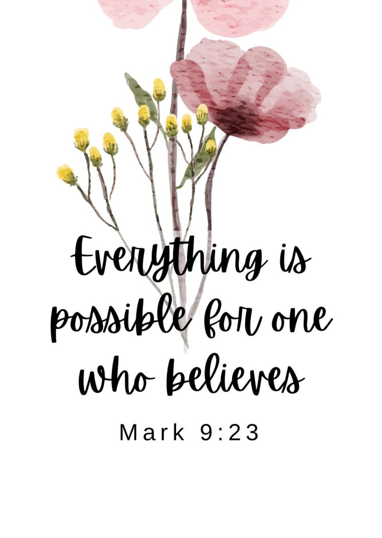 Mark 9:23 Faith and Possibility - Greeting Card with Bible Verse