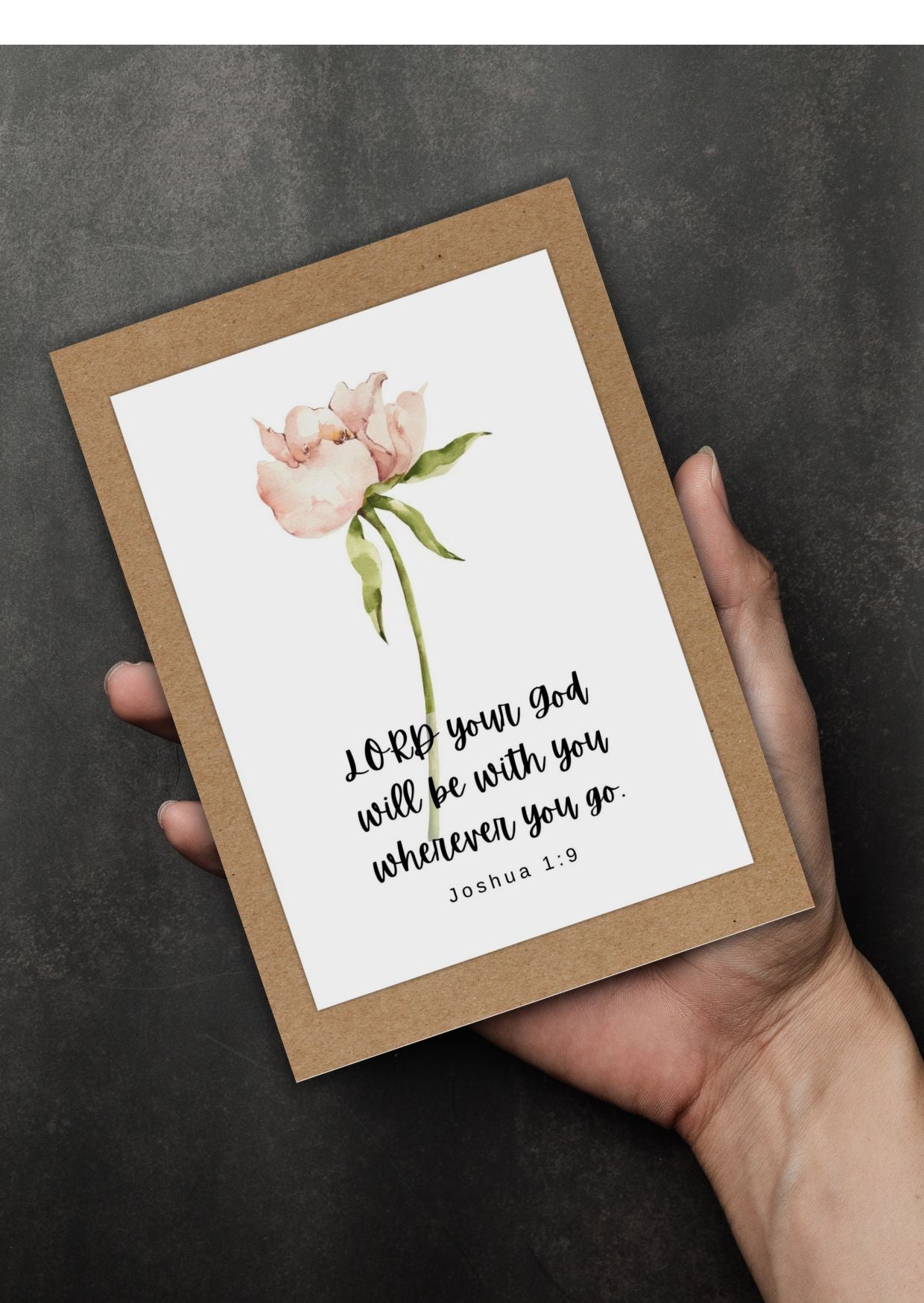 "Joshua 1.9" Inspirational Greeting Card with Bible Verse