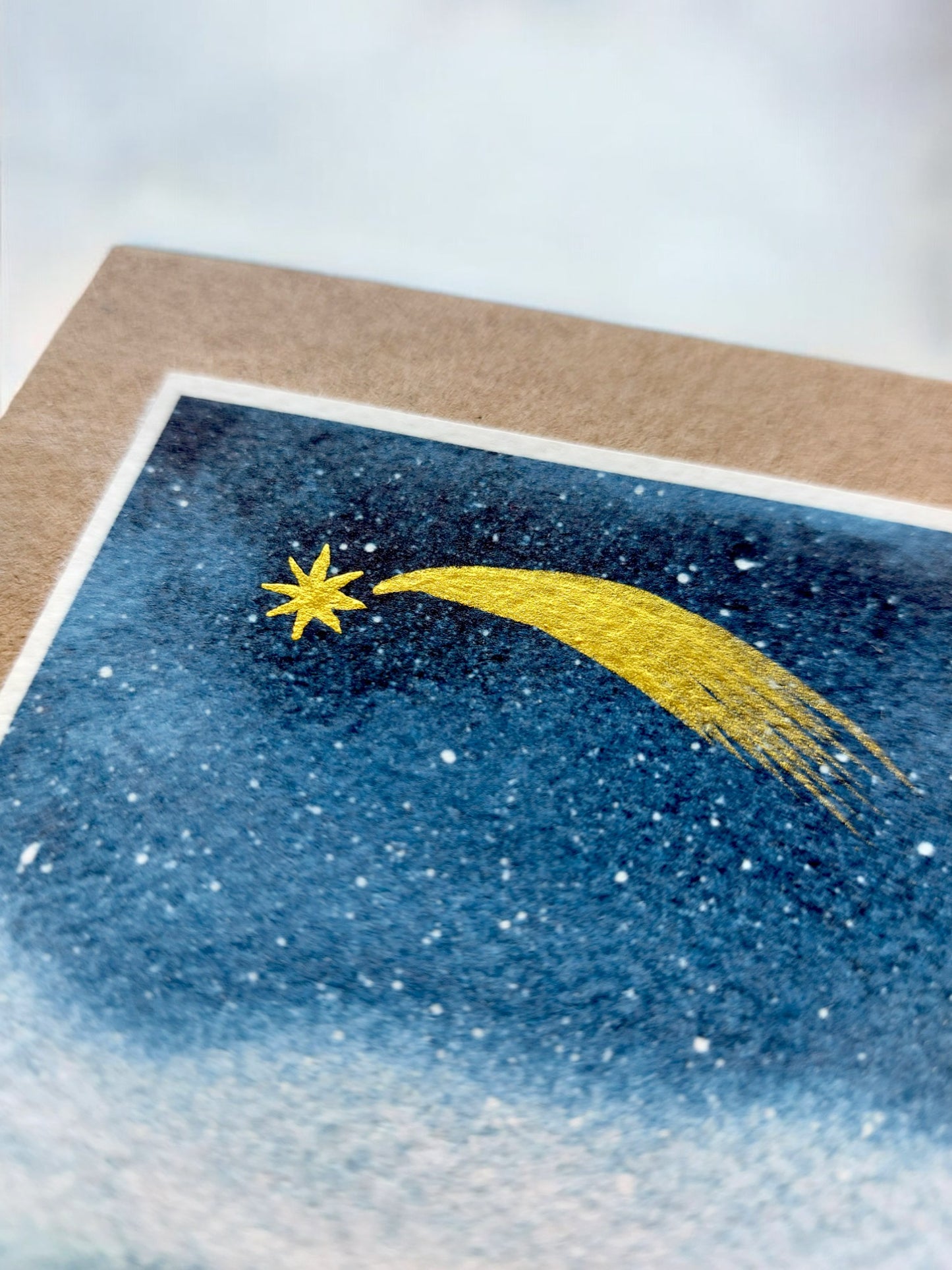 Christmas Card with Bethlehem Star - Deep Blue