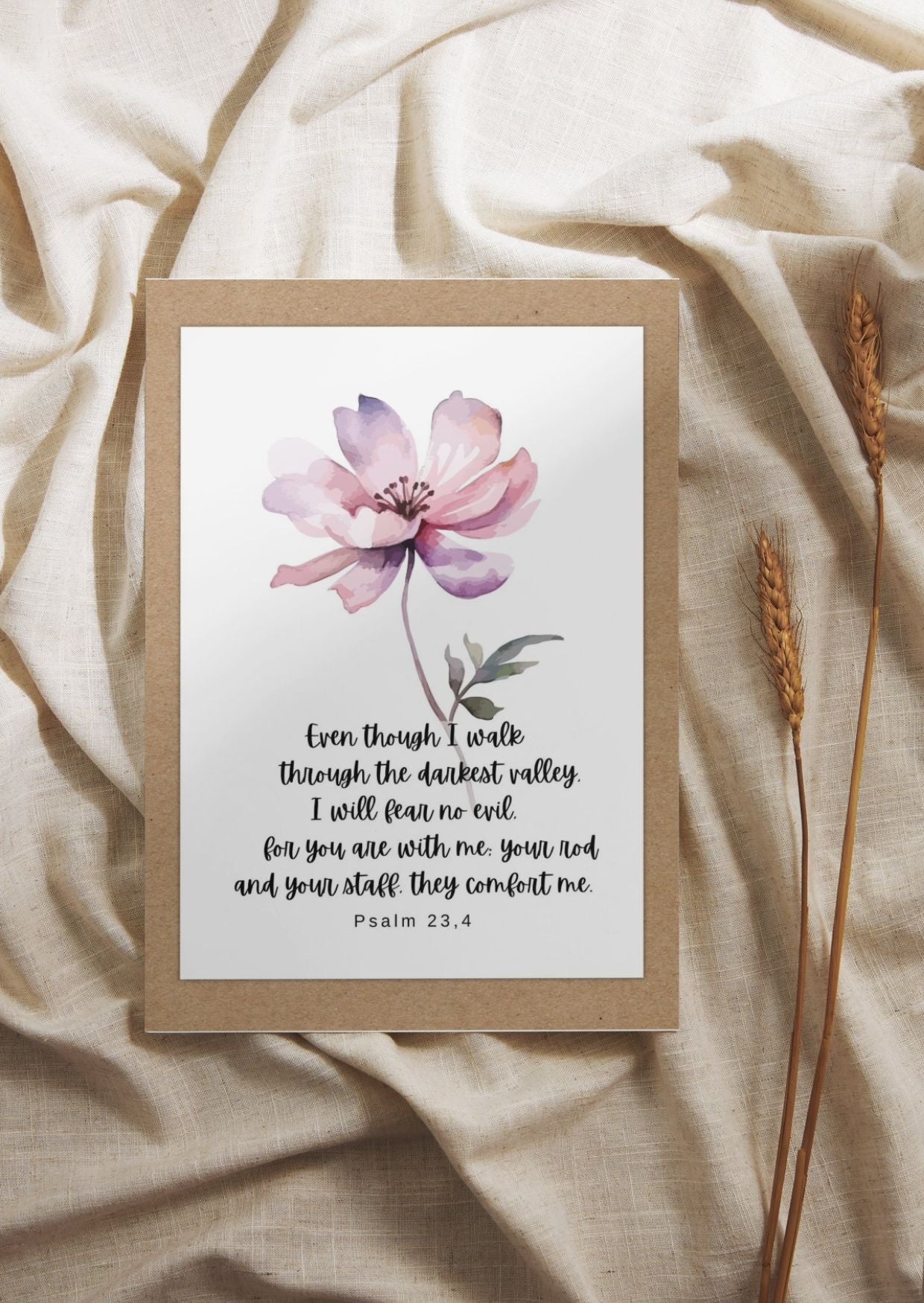 Psalm 23:4 Comfort and Strength Christian Greeting Card