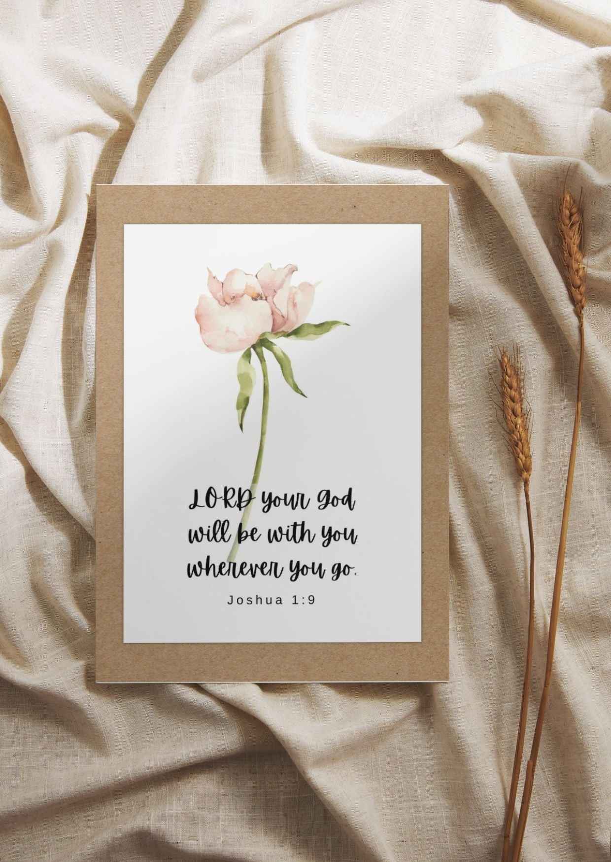 "Joshua 1.9" Inspirational Greeting Card with Bible Verse