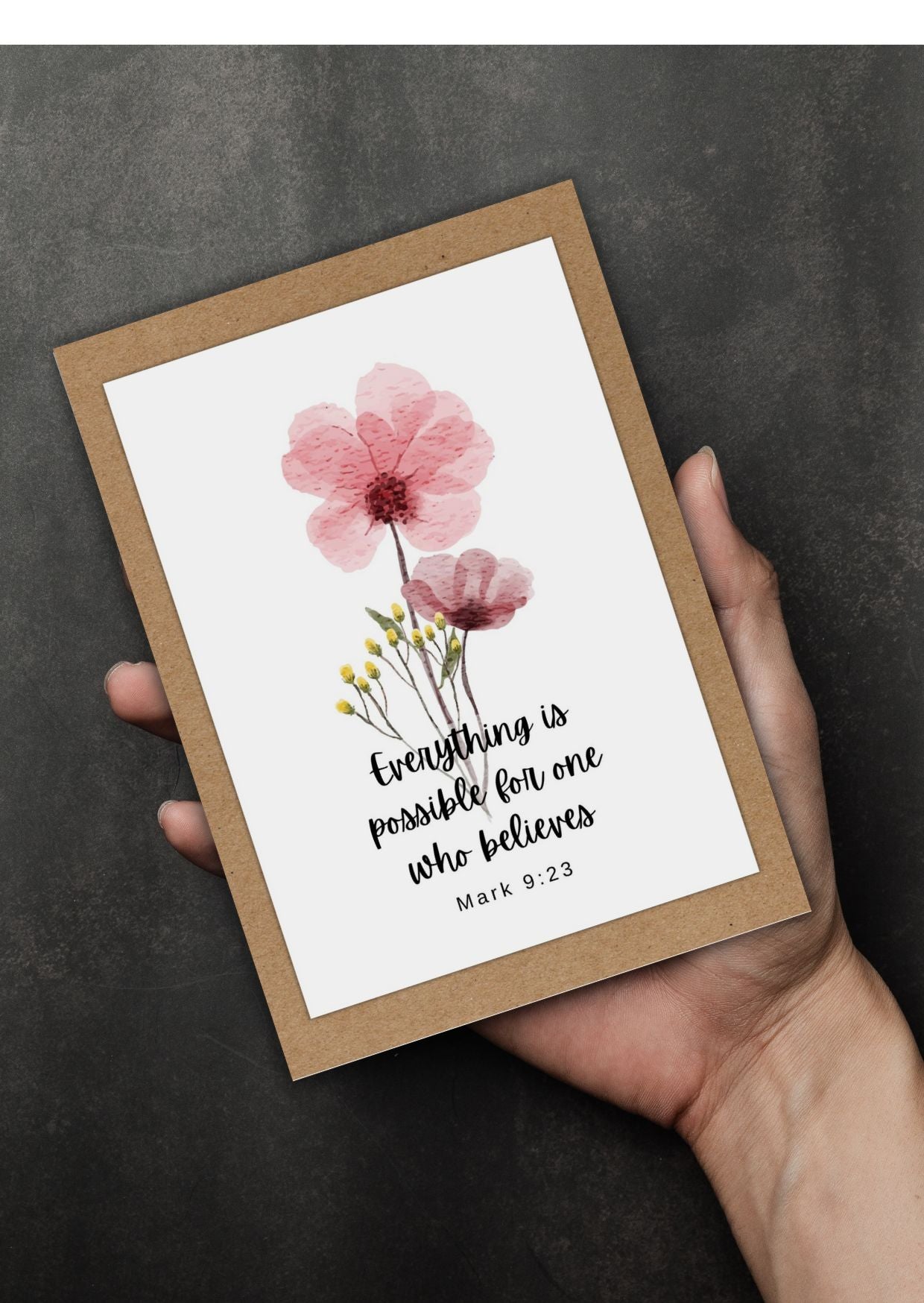 Mark 9:23 Faith and Possibility - Greeting Card with Bible Verse