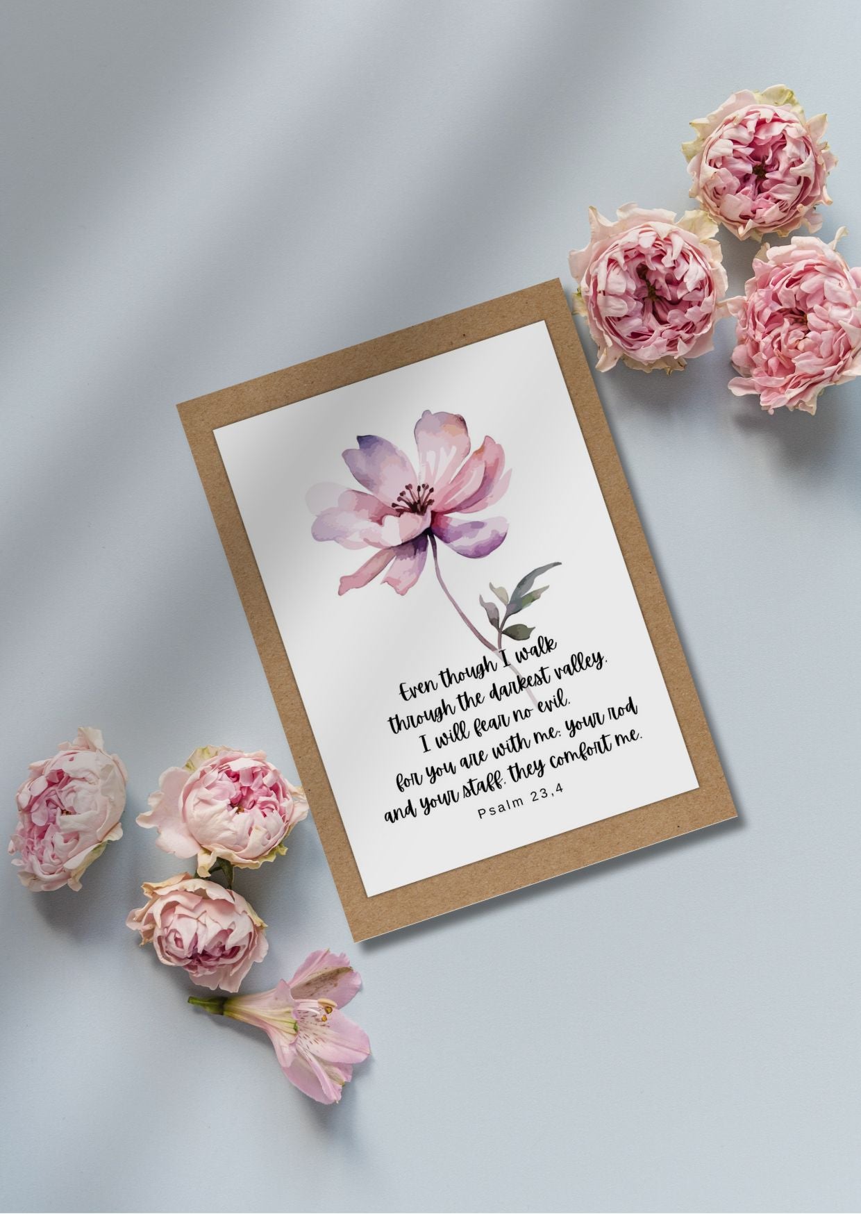 Psalm 23:4 Comfort and Strength Christian Greeting Card