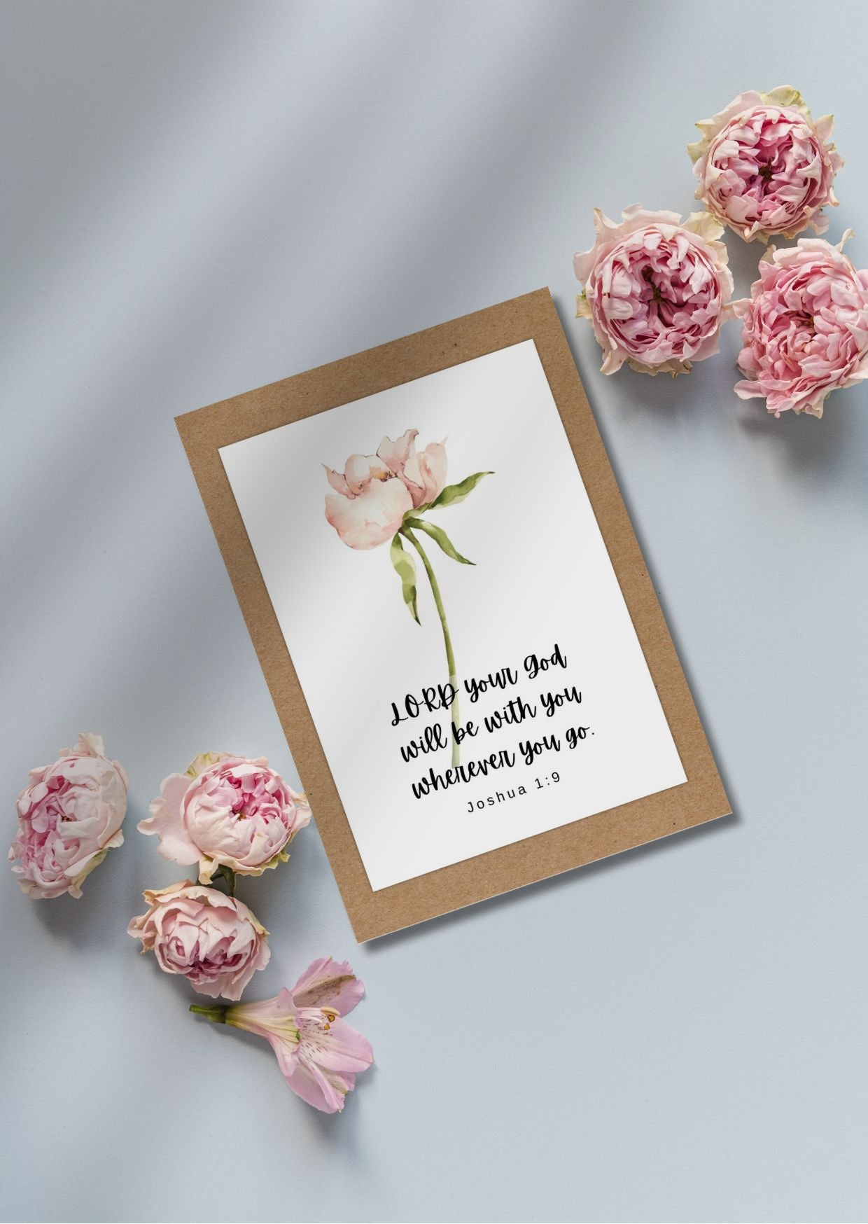 "Joshua 1.9" Inspirational Greeting Card with Bible Verse