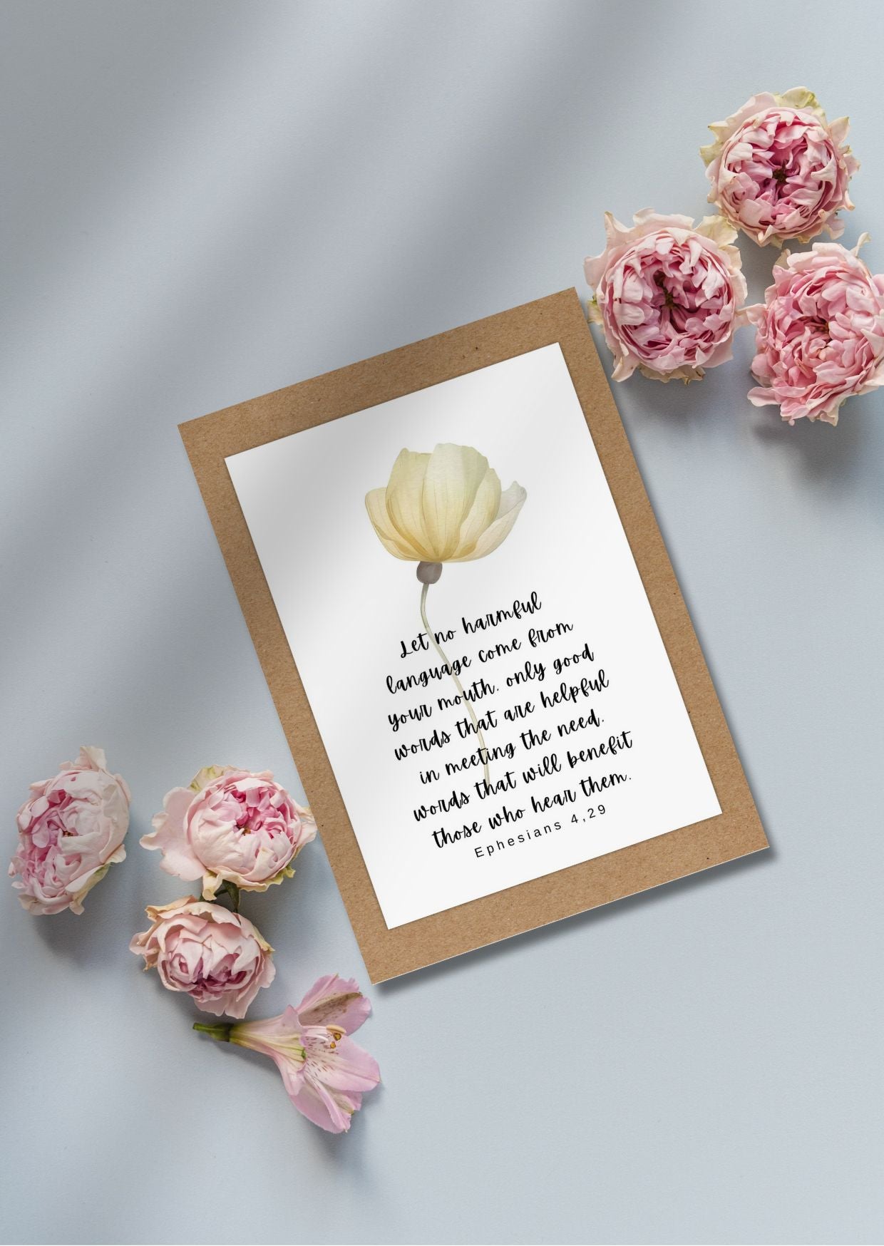 Ephesians 4,29 Inspiring - Greeting Card with Bible Verse