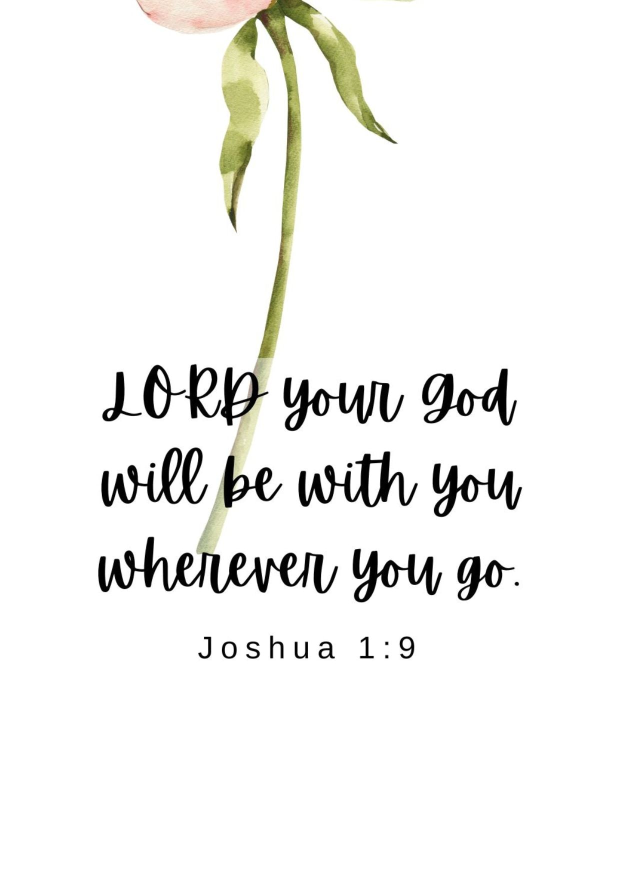 "Joshua 1.9" Inspirational Greeting Card with Bible Verse