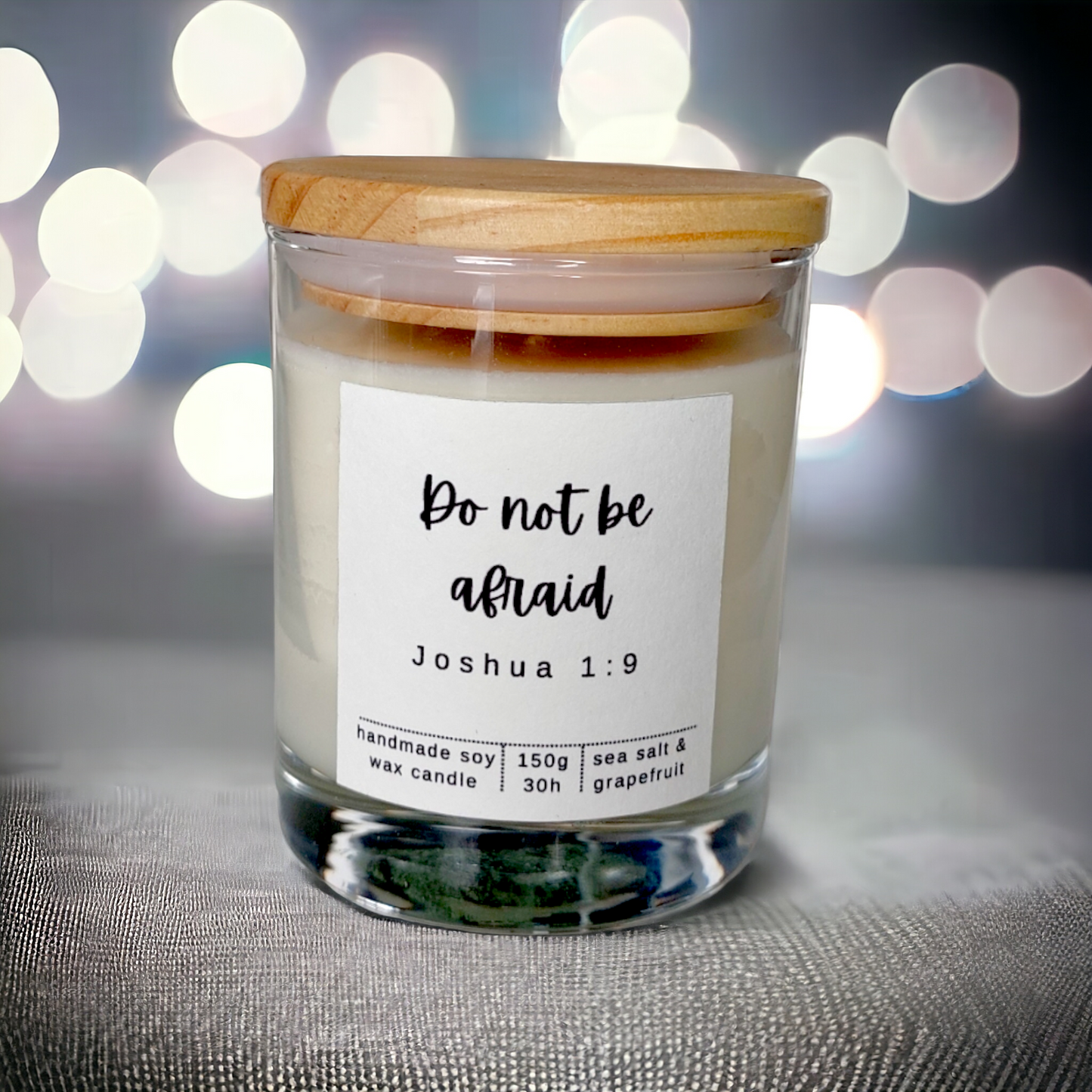 Bible Verse Candle Jar, "Do not be afraid" ( Joshua 1:9)